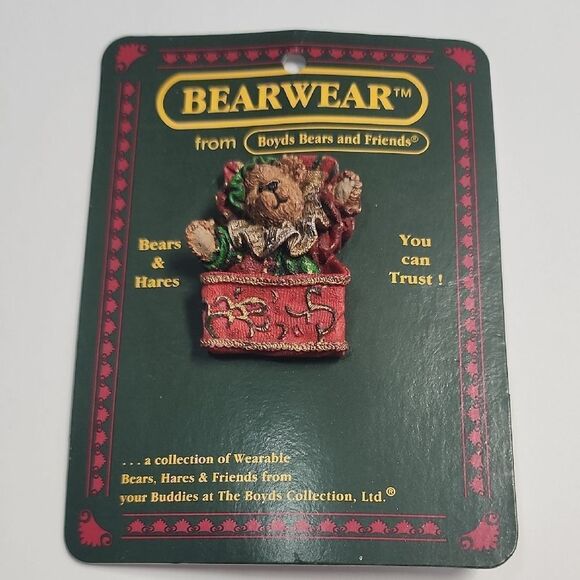 Vintage Boyds Bears Bearwear Brooch Pin Jack B Twinkletune Jester Bear In A Box - Picture 1 of 3